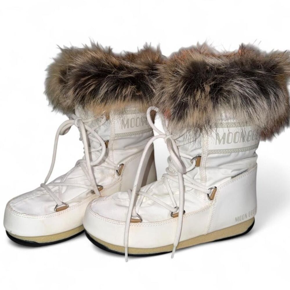 Moon boots Monaco Faux-Fur Low Boots white snow white 4.5